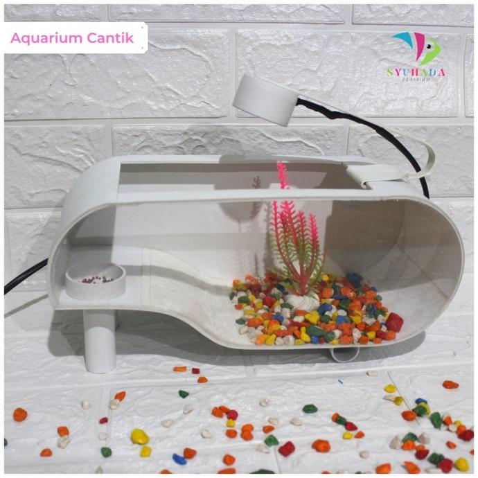 Gambar Aquarium kura kura/ aquarium mini full set dengan mesin filter air mancur rumah kura kura lengkap dengan lampu batu dan aksesoris (KK) 100% - AK Cantik, Hijau dari SG WANNABE undefined Tokopedia