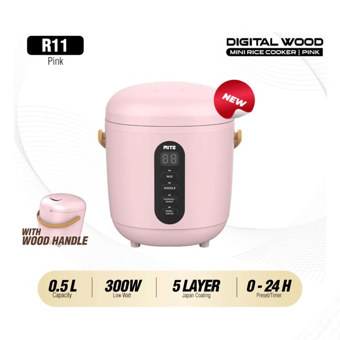 Gambar Rice Cooker Mini Digital Mito R11 Kapasitas 0.5 Liter - ORIGINAL MITO - Merah Muda dari Multi Home undefined Tokopedia