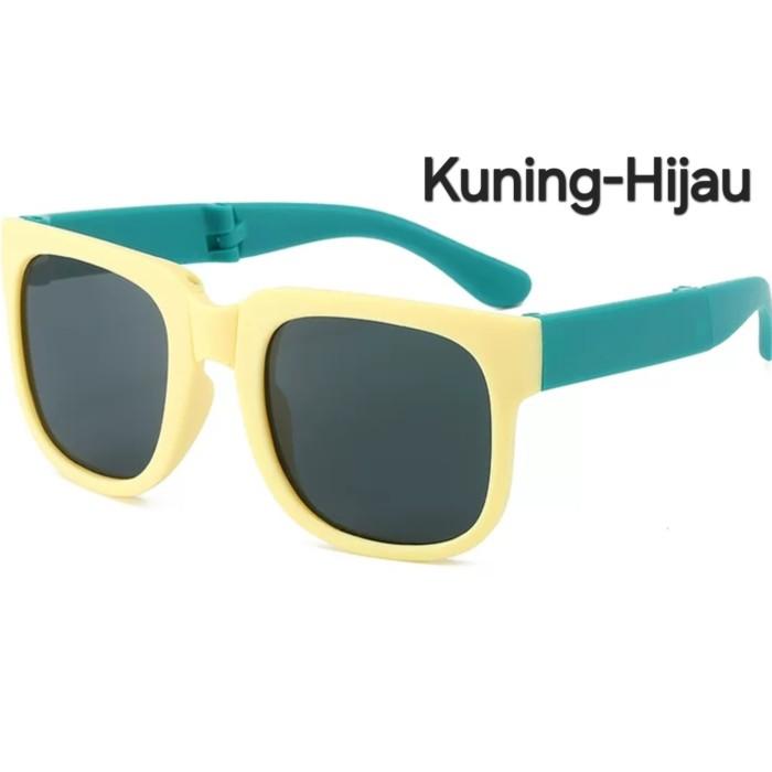 Kacamata Anak Anak Kids Foldable Sunglasses Kaca Mata Anak Kuning-Hijau
