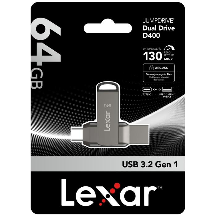 Gambar Lexar JumpDrive Dual Drive D400 32GB / 64GB / 128GB / 256GB Flashdisk OTG USB Type C 3.2 - 64GB dari Teknologi Daring Official undefined Tokopedia