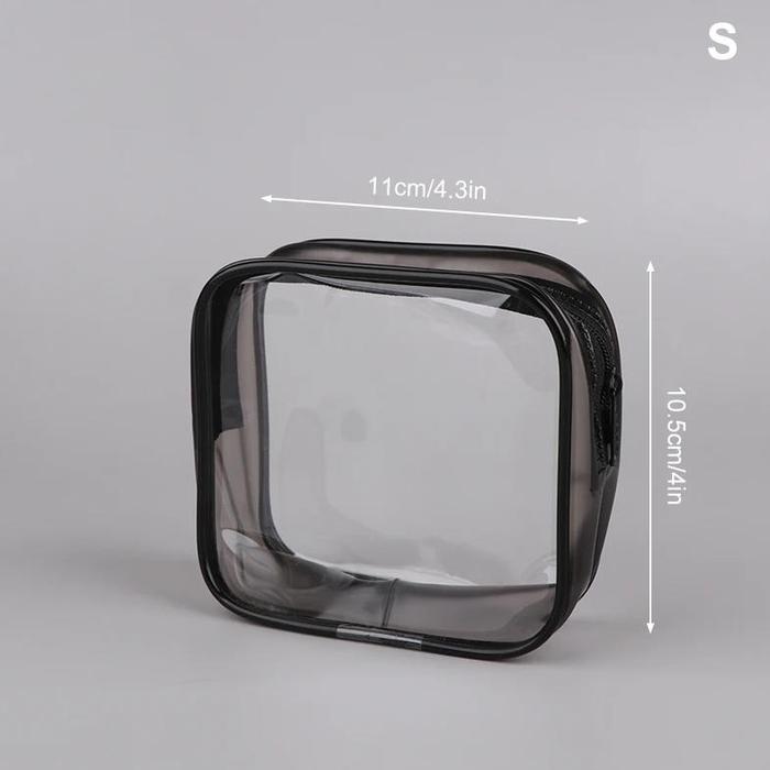Gambar IMPORT 1PC CLEAR MAKEUP BAG FASHION TRANSPARENT TRAVEL PORTABLE MINI WASH STORAGE BAGS WOMEN ZIPPER ORGANIZER COSMETIC BAG - S Black dari abynyun undefined Tokopedia