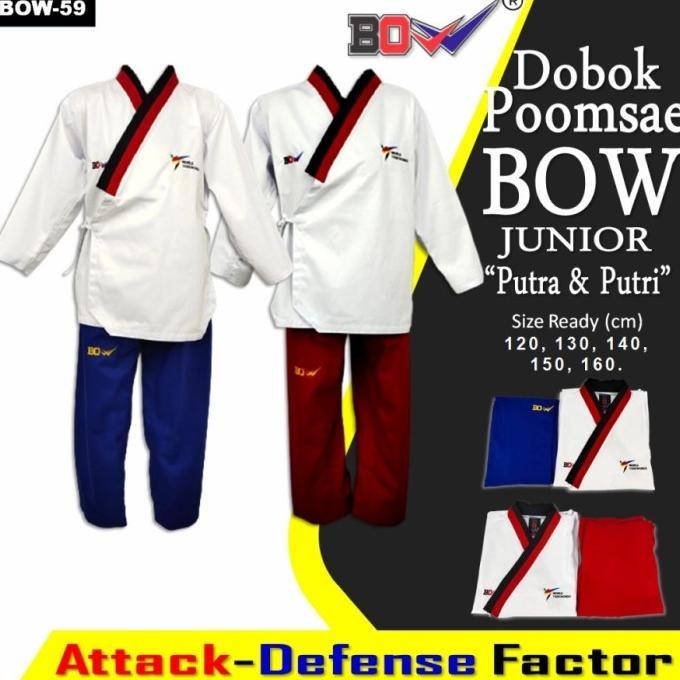 Gambar Terbaru Dobok Baju Taekwondo Poomsae Pomsae Junior Bow Anak Pemula Merah Biru Best Seller - Celana Biru, 170 dari WATI BADIN649 undefined Tokopedia