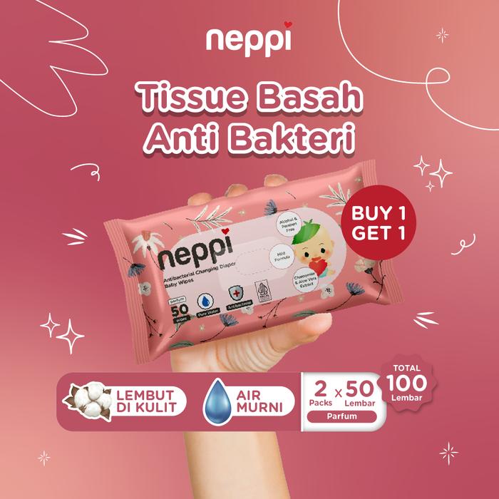 Gambar Neppi Tisu / Tissue Basah Antibacterial Changing Diaper Wipes Parfum / Non Parfum (Tisu Basah Bayi) - 50s (Buy 1 Get 1 Free) - Parfum dari Neppi Baby undefined Tokopedia