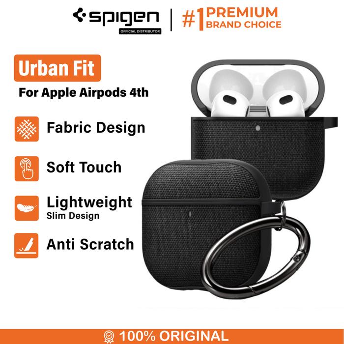 Gambar Case for AirPods 3 Spigen Urban Fit Fabric Anti Gores Slim Hard Casing - Black, Airpods 2/1 dari Spigen Indonesia undefined Tokopedia