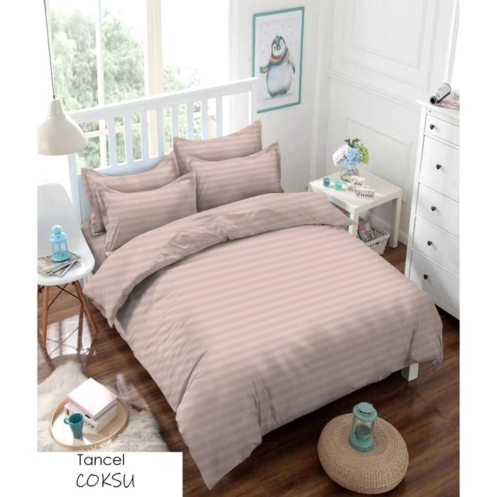Gambar SPREI HOTEL PREMIUM KATUN TENCEL 140X200X40 CM - Tinggi 40 cm Polos Salur Bahan Halus Tidak Luntur Sarung Bantal & Guling Besar Karet 4 Sisi - KOPI dari GUDANG SPREII JAKARTA undefined 4 Tokopedia