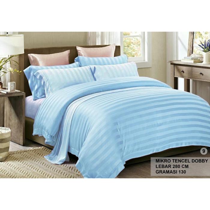 Gambar SPREI HOTEL PREMIUM KATUN TENCEL 140X200X40 CM - Tinggi 40 cm Polos Salur Bahan Halus Tidak Luntur Sarung Bantal & Guling Besar Karet 4 Sisi - KOPI dari GUDANG SPREII JAKARTA undefined 5 Tokopedia