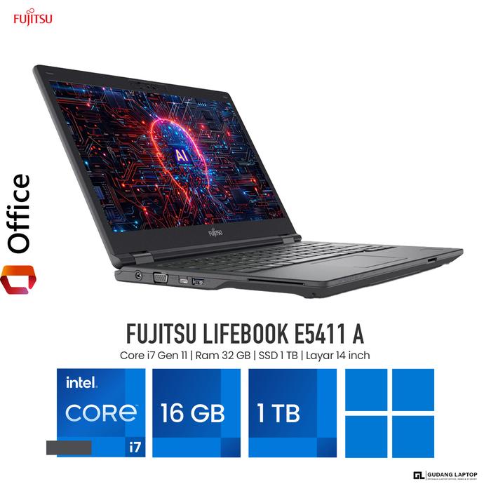 Jual Laptop Fujitsu lifebook E5411 A Core i7 Gen 11 Ram 32 GB SSD
