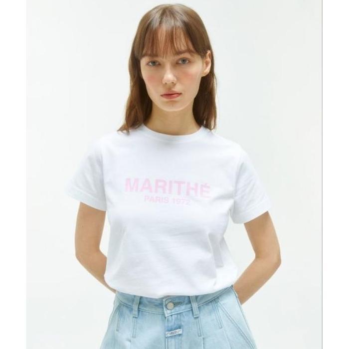 Gambar Marithe Francois Girbaud W Regular Logo Tee Original Korea - White/pink, S dari Oasis glow12 undefined Tokopedia