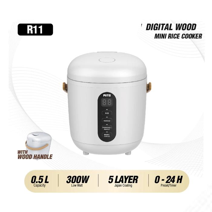 Gambar Rice Cooker Mini Digital Mito R11 Kapasitas 0.5 Liter - ORIGINAL MITO - Putih dari Multi Home undefined Tokopedia