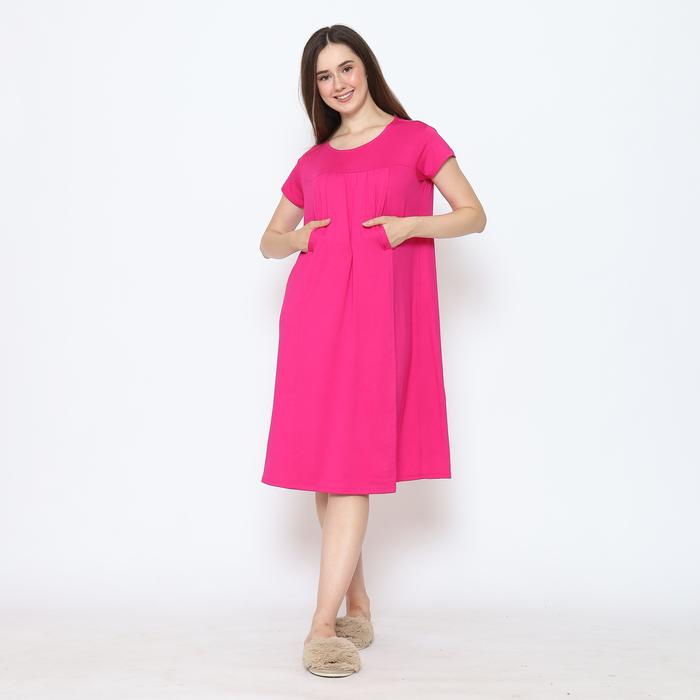 Gambar Baju Menyusui / Baju Hamil / daster / dress hamil Ellen Grey Square - Fuschia M dari Baju Hamil Menyusui Happymomma undefined Tokopedia