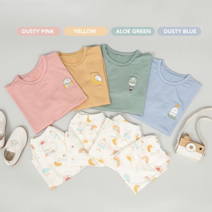 Gambar Mooi Setelan Anak Unisex Tencel Short Sleeve Mochi Set dari CV Sunny Day undefined Tokopedia