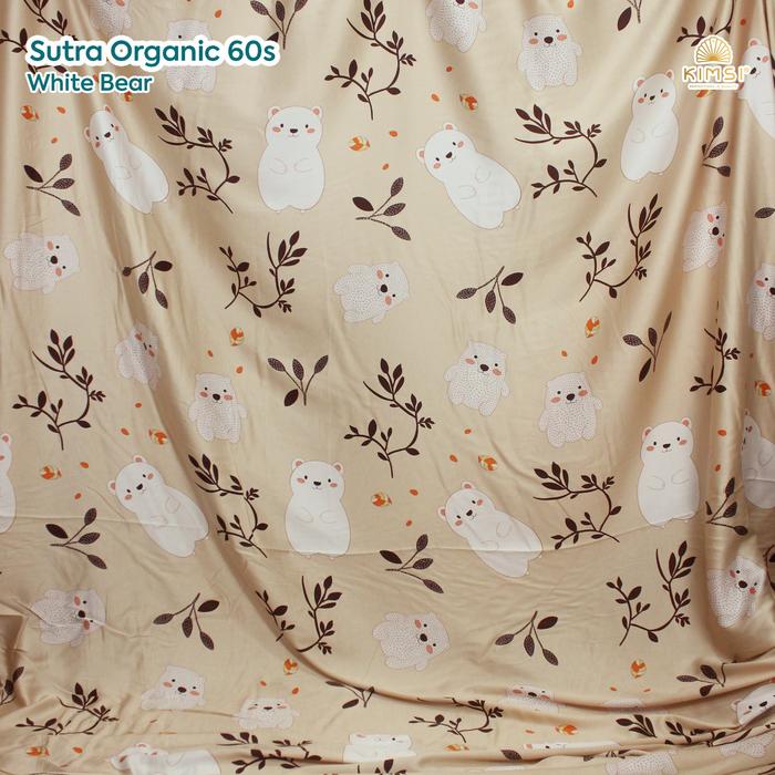 Gambar Kain Ecer Grosir Meteran Sutra Sutera Tencel Organic 60s Motif Bahan Kemeja Baju Anak Sarung Mukena - White Bear, 1/2 meter dari Kimsi Foam undefined Tokopedia