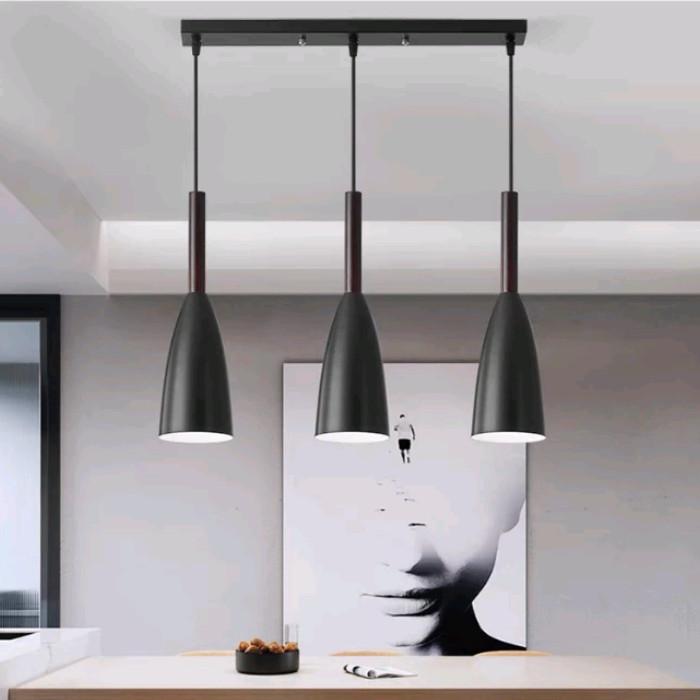 Gambar Lampu Gantung Minimalis Lampu Hias Gantung Lampu Gantung Aesthetic Lampu Gantung Cafe Lampu Gantung Dapur Lampu mini bar E27 bohlam 3 in 1 Nordic Lampu Sorot Chandelier Eropa Modern  dekorasi rumah lampu langit-langit ruang makan - Hitam 3 Pcs dari SINAR RIOWEN undefined Tokopedia