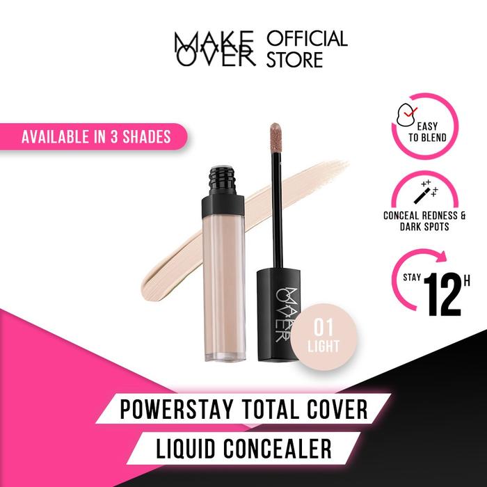 Gambar MAKE OVER Powerstay Total Cover Liquid Concealer 6.5 ml - Concealer Liquid Original Official Store - 01 Light dari Make Over Original undefined Tokopedia