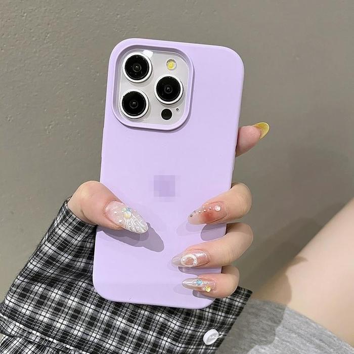 Gambar With Logo With Box Milk Pink Liquid Silicone Soft Skin-friendly Phone Case For iPhone 16 15 14 Pro Max Plus 13 12 11 Pro Max XR XS Max Solid Color Anti-fall Phone Cover Casing Shell With Velvet Inside - Light Purple, iPhone 16 dari Xibray undefined Tokopedia