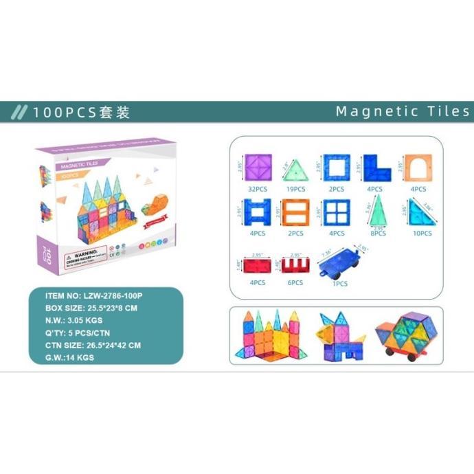 Gambar Sale Magnetic Tiles 100-120Pcs - Magna Tiles Alike - Mainan Edukasi Anak- B - 100pcs dari dian ardiana662 undefined Tokopedia