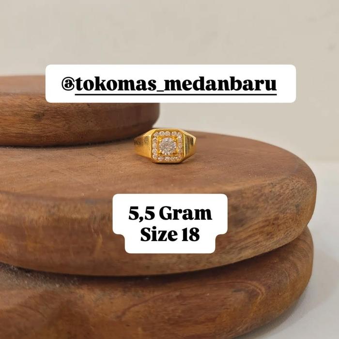 Gambar Cincin Emas 16K 5,5 Gram Size 18 Cincin Emas Permata dari Toko Mas Medan Baru undefined Tokopedia