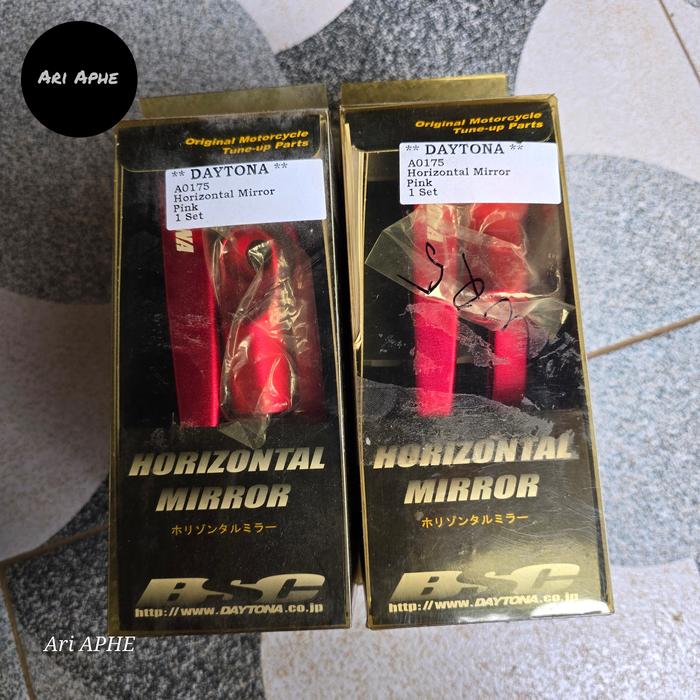 Gambar spion DAYTONA horizontal mirror original universal promo - pink dari Knalpot Original ARI APHE undefined Tokopedia