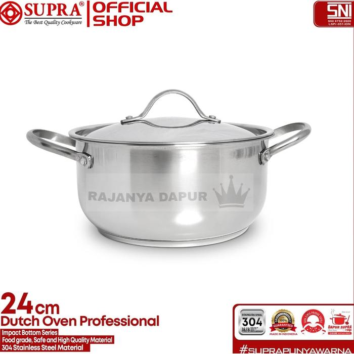 Gambar Supra panci frypan stainless steel SUS 304 impact bottom professional cookware series - wajan  penggorengan gagang stainless - supra wajan stainless steel sus 304 frypan 20 - supra frypan 24 stainless steels sus 304 - supra frypan 26 stainless steels sus - DUTCH OVEN 24 dari rajanyadapur undefined Tokopedia