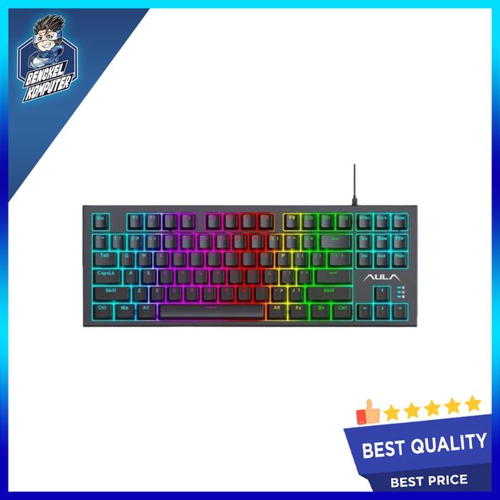 Gambar KEYBOARD GAMING AULA F3032 CUSTOMIZED MECHANICAL BLACK / WHITE (BROWN SWITCH) - BLACK dari bengkelkomputerptk undefined Tokopedia