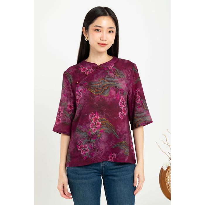 Gambar *Ready Stok* SISTER'S - Cheongsam Katun 7568 (JS) - Pink Tua , M dari Sisters Fashion Group undefined Tokopedia