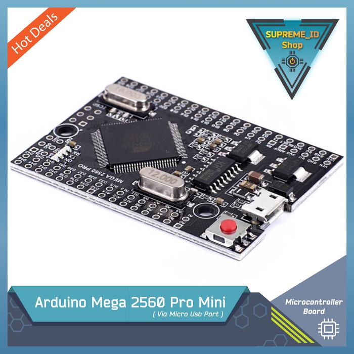 Gambar Arduino Mega ATmega2560 R3 Pro Mini ATmega2560-16AU USB CH340G ATmega Multi GPIO Microcontroller Processor - via Micro-USB dari Supreme ID undefined Tokopedia