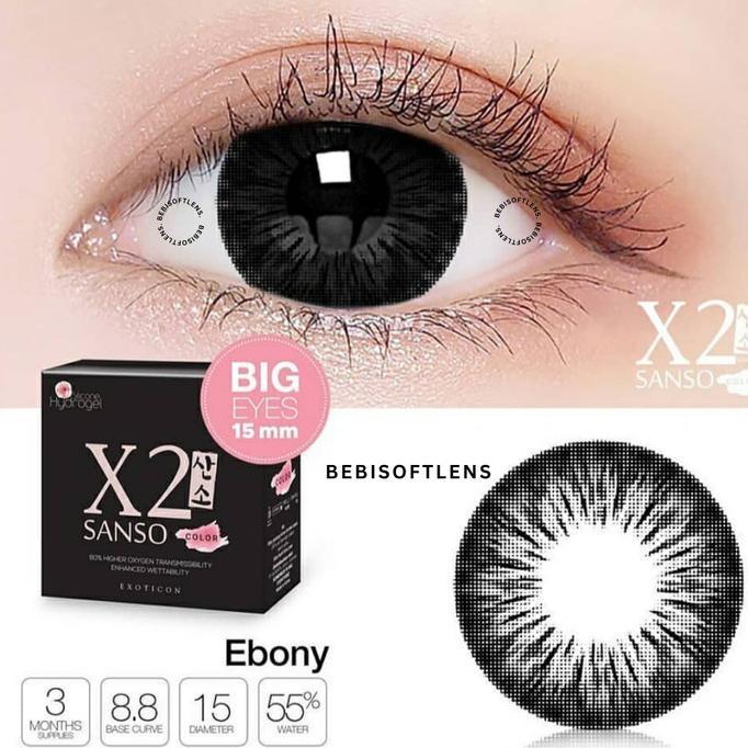 Gambar Softlens X2 Sanso New Color / Exoticon Silicone Hydrogel Normal - EBONY, -0.50 dari markasgudangindo undefined Tokopedia