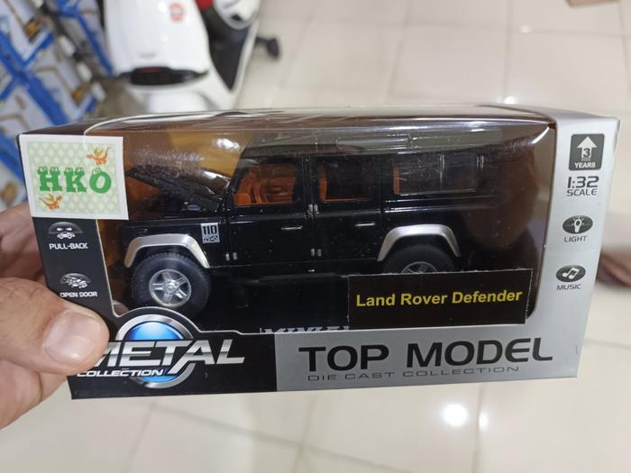 Gambar Diecast Mobil Jeep Land Rover Defender Pullback Lampu Suara 1:32 - Hitam dari Genesys Toys undefined Tokopedia