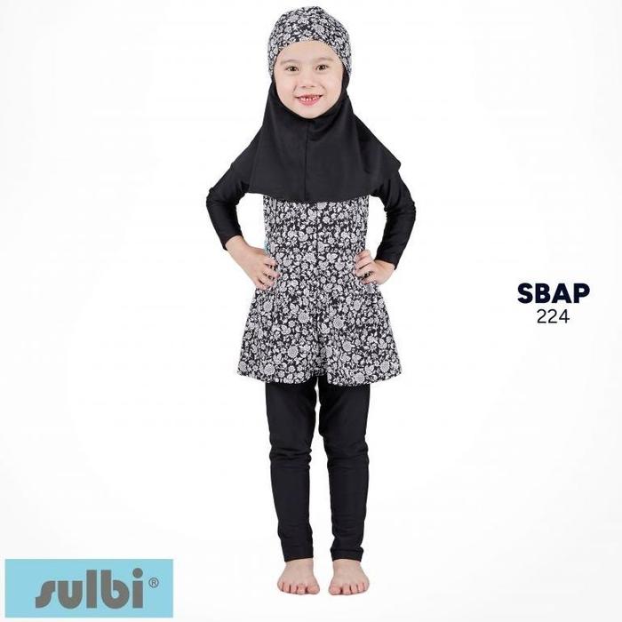 Gambar Pakaian Baju berenang renang anak kids tk sd perempuan muslim muslimah motif sulbi jumpsuit SBAP - Motif 224, No.1,2 &3 dari CV TWENTIC undefined Tokopedia