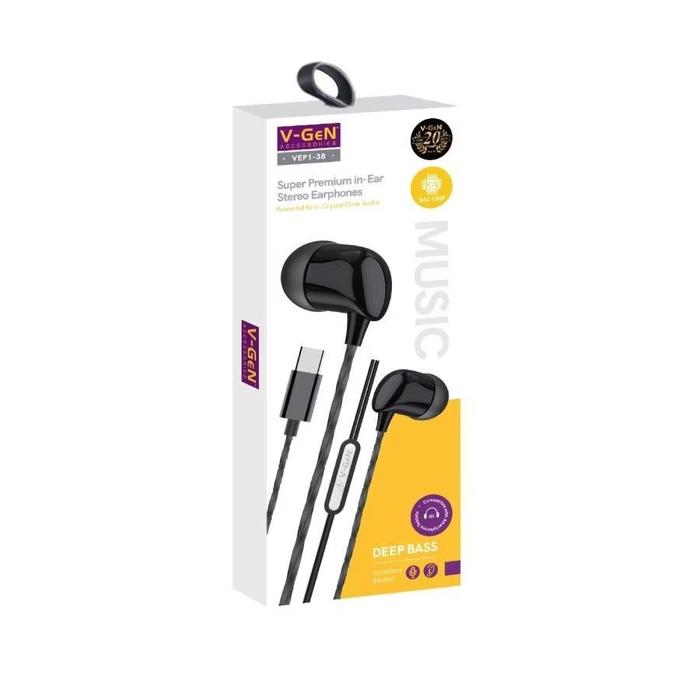 Gambar V-Gen Earphone Wired Handsfree Type C DAC Chip Extra Bass VEP1-38 dari Bharata Original Store undefined Tokopedia