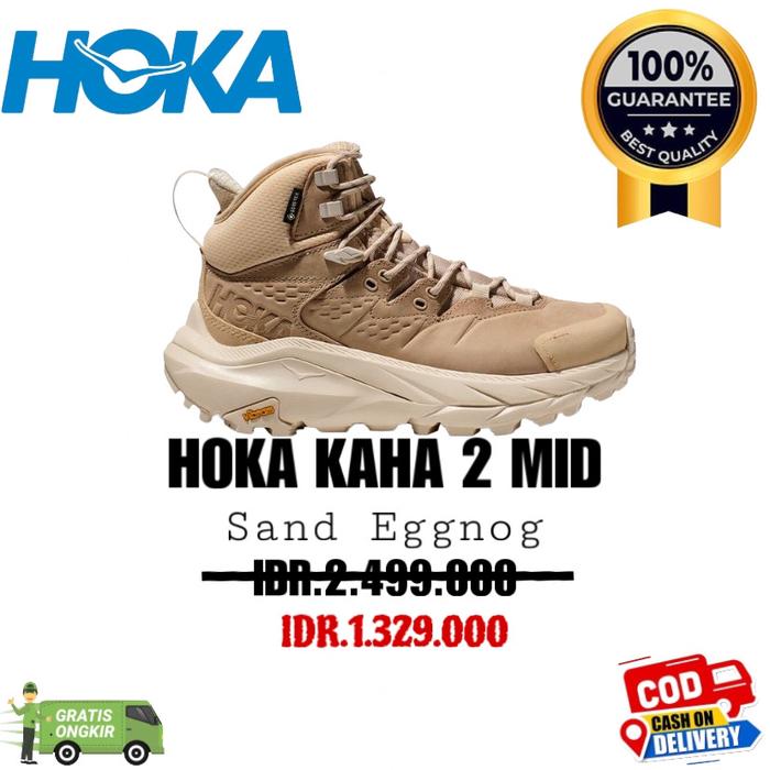 Gambar Sepatu HOKA KAHA 2 GORE-TEX HIGHT SAND EGGNOG WATERPROOF HIKING -40 - Cream, 40 dari HOKA STORE OFFICIAL undefined Tokopedia