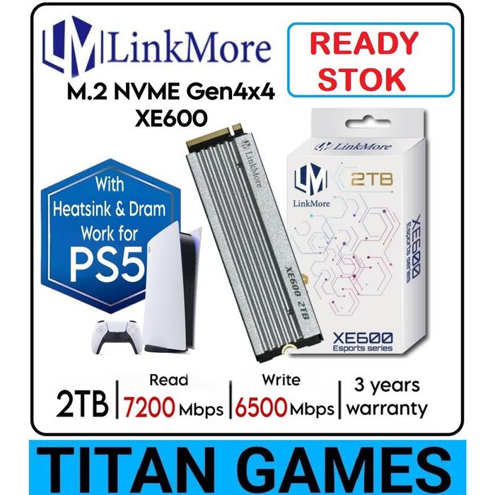 LinkMore XE600 2TB M.2 2280 PCIe Gen4x4 NVMe 1.4 SSD PS5動作確認済み (読込最大7200MB/s) Jual PS5 SSD NVME M.2 2280 1TB GEN 4x4 XE600 LINKMORE SSD 2TB PS5