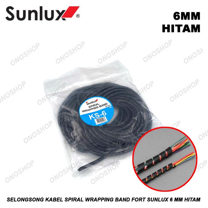 Gambar Selongsong Kabel Spiral Wrapping Band FORT SUNLUX 6 mm - Hitam dari Ono Shop Kota Administrasi Jakarta Barat Tokopedia