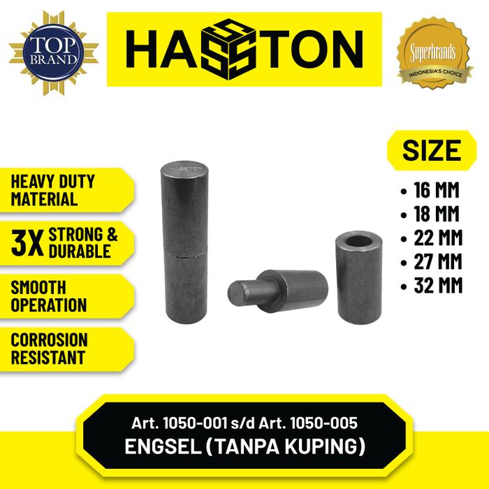 Gambar Hasston Engsel Bubut 22mm + Kuping / Engsel Pagar Besi (1050-013) - Tanpa Kuping, 16 mm dari Hasston Tools undefined Tokopedia