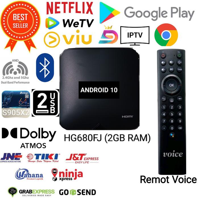 Gambar Tv Android Box HG680FJ 4K Ram 2GB Android 10 Root & Unlock Full Apk - Remot Voice, Hdmi (Tv Led) dari ErwinAcc undefined Tokopedia