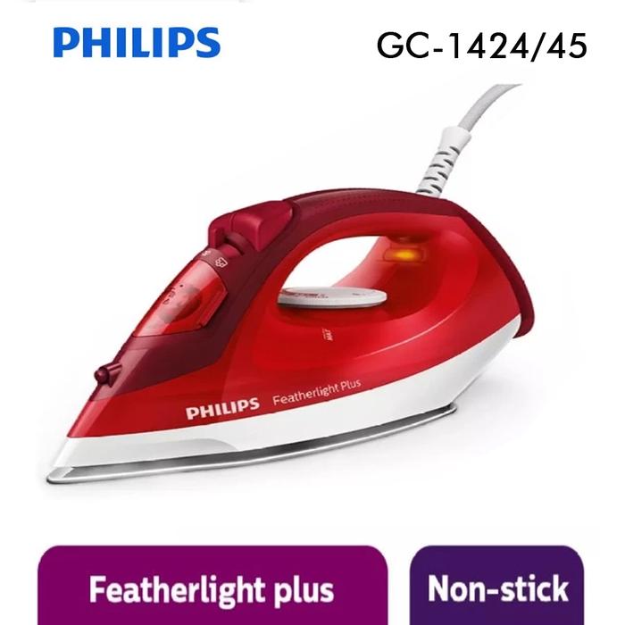 Gambar Philips Setrika Uap GC1418 / GC1424 - Steam Iron Philips Tapak Non-Stick Anti Lengket - GC1424/45 dari Multi Home undefined Tokopedia