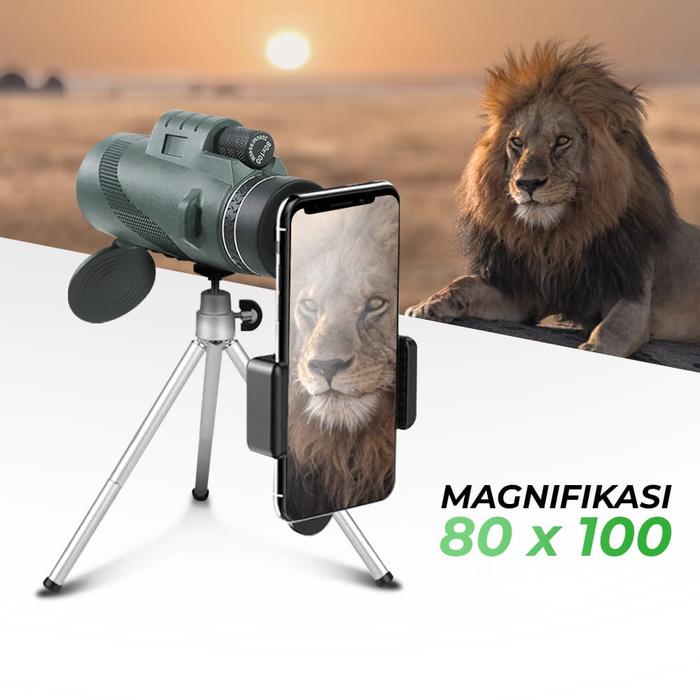 Gambar teropong monocular 80x100 WATERPROOF 66M/8000M BUSHNELL - KL1040 80x100 dari gudanglampusenter undefined Tokopedia