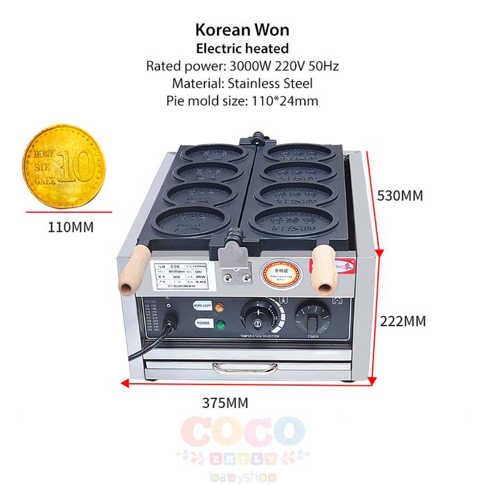 Gambar Pre-order Korean Waffle Gold Coin Bread Machine Japanese Yen Thai Currency Crocs Taiyaki Mold Coin Burning Machine Bread Mesin Pembuat Waffle - WON-Electric, Pelunasan dari CocoEmily undefined Tokopedia