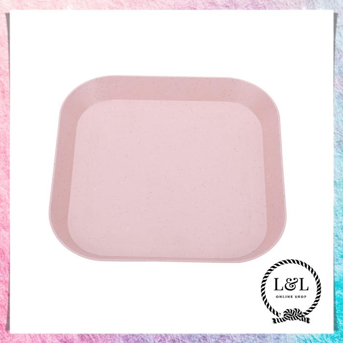 Gambar Piring Jerami Persegi Piring Saji Plastik Serbaguna Warna-Warni Piring Snack Mini BPA FREE - Pink dari L&L OnlineShop undefined Tokopedia