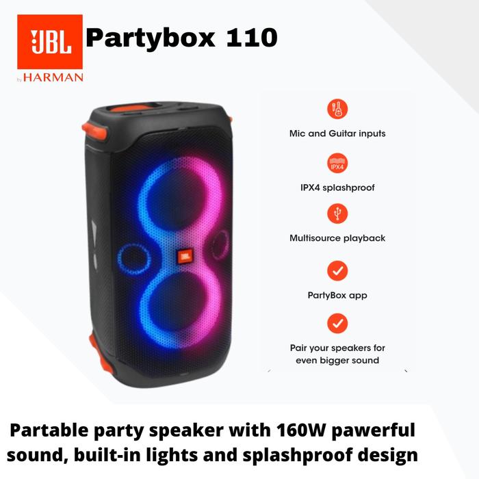 Gambar WIRELESS SPEAKER JBL Partybox 110 Party Box 110 PARTYBOX 110 PARTY BOX 110 Wireless Bluetooth Party Speaker - UNIT ONLY dari Audio START undefined Tokopedia