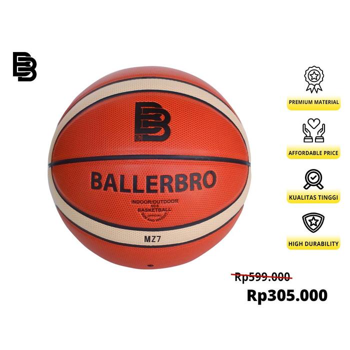 Jual NEW Bola Basket Ballerbro MZ7 (Leather) Kota Administrasi