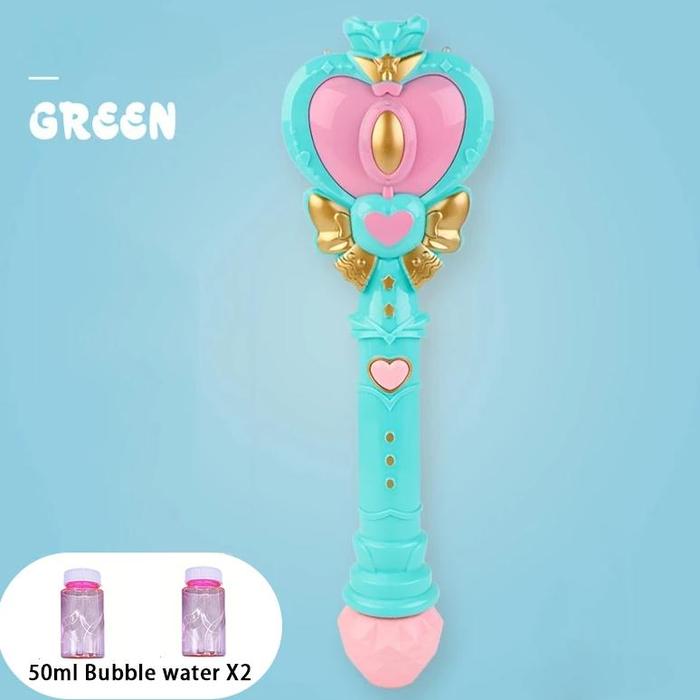 Gambar Magic Wand Bubble Machine with Solution for Boys and Girls Toy Bubble Blower With Princess & Fairy Stick Electric Bubble Machine - green dari LESMANA PEDIA undefined Tokopedia