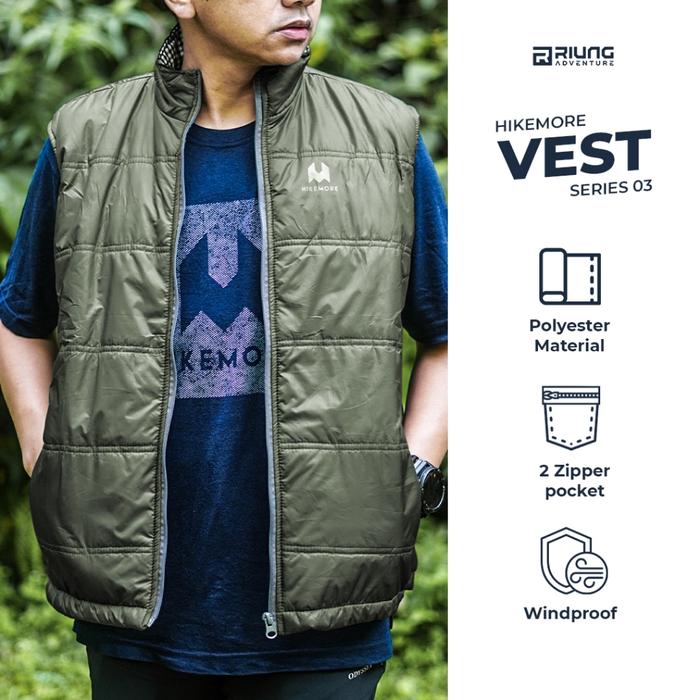Gambar Vest Rompi Jaket Motor Pria Bikers Hikemore 03 Terbaru - HIJAU ARMY, M dari Riung Adventure undefined Tokopedia
