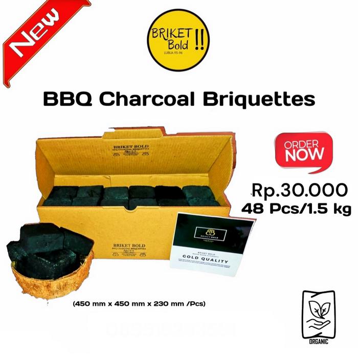 Gambar Arang Briket Batok Kelapa 1,5 Kg. (Briquette Charcoal) dari Gerai de-mou undefined Tokopedia