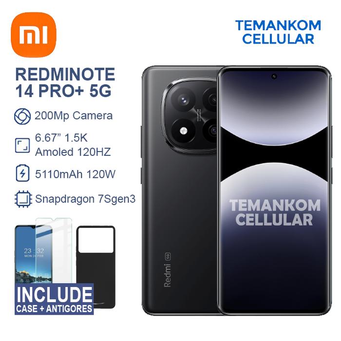 Gambar Xiaomi Redmi Note 14 pro + 5G BARU 16GB RAM redminote 14 pro + 5G 8/256 8+8 Extend RAM 8GB 256GB Redmi note 14 pro plus Redminote 14 pro+ penerus Redmi Note 13 pro 5G Garansi Resmi - Hitam dari Temankom Cell undefined Tokopedia