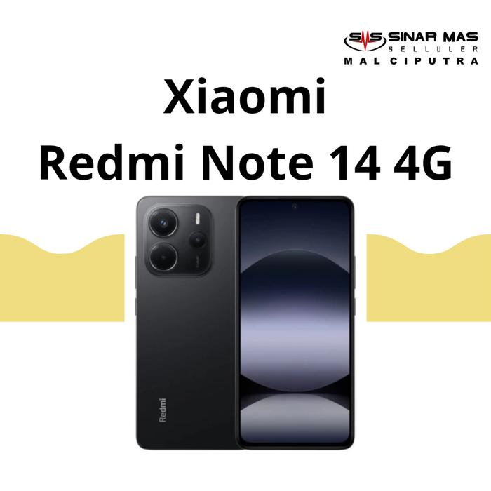 Gambar Xiaomi Redmi Note 14 4G 8/128GB New Garansi - Midnight Black dari SINAR MAS SELLULER CIPUTRA undefined Tokopedia