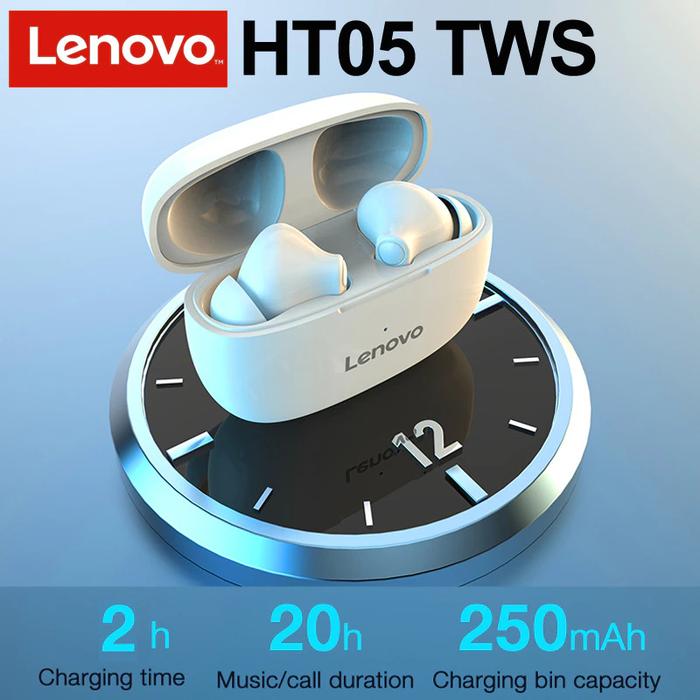 Gambar Lenovo TWS Earphone Bluetooth 5.0 Noise Reduction Waterproof 250mAh - HT05 dari Tas Vision undefined Tokopedia