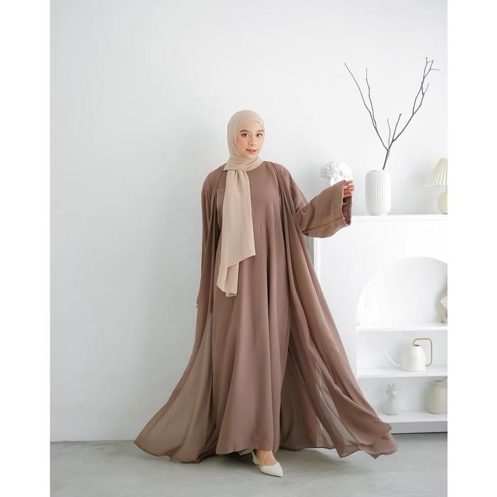 Gambar Almira Luxe Abaya Set 3in1 – Gamis Ceruty Premium Abaya Turki Baju Muslim Setelan Syari Wanita Busui Friendly untuk Lebaran 2025 Dress Outer Lembut Mewah Dewasa Remaja Cantik Simple Basic Zipper - Mocca, XL-Jumbo dari Keanishop New undefined Tokopedia