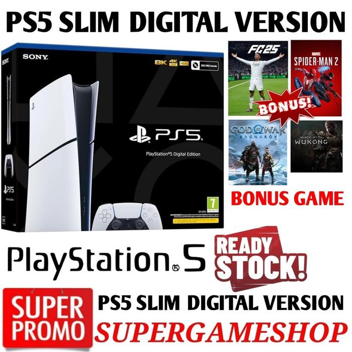 Gambar PS5 Console PS5 Slim Disc Version - PS5 Slim Console Digital Version - DGITAL VER+GAME, GARANSI 7 HARI dari Super-Gameshop.id undefined Tokopedia