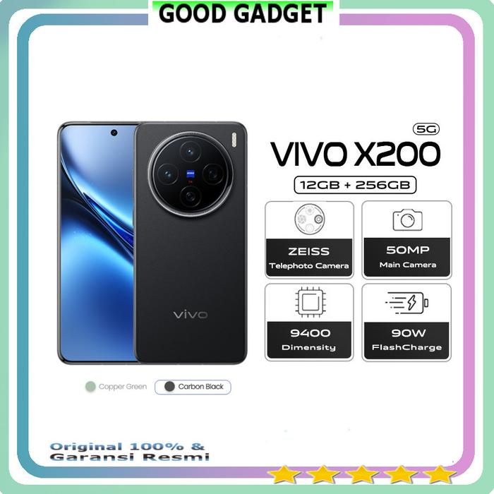 Gambar VIVO X200 Ram 12/256GB Kamera 50MP wide Angle AF , Batt Eq5800 Blue-V, cocok untuk vlog , perkantoran , profesi garansi Resmi - Black dari Maintech Gadget undefined Tokopedia